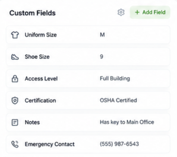 Custom fields for any team detail
