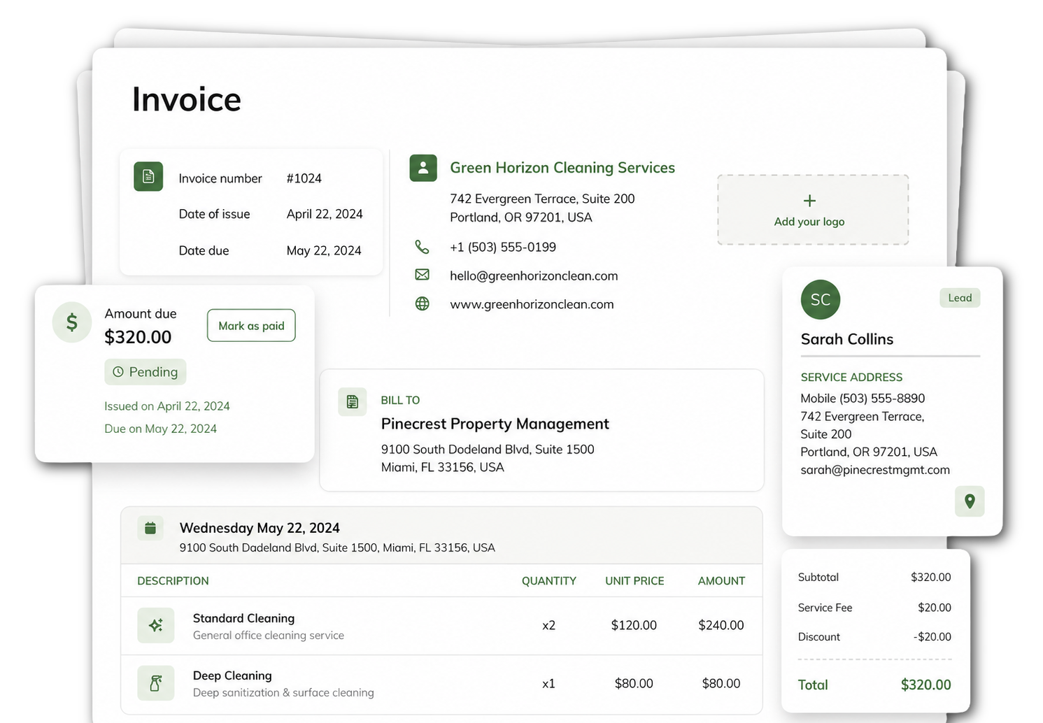 Clean Assign Invoicing Dashboard